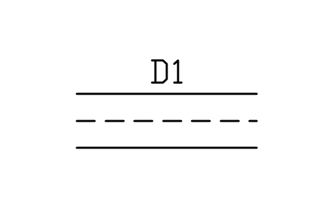 Rectangular duct, double line sembolünün önizlemesi, blok HV_DUCT_RECT