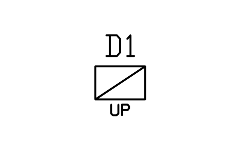 Duct rise (up) sembolünün önizlemesi, blok HV_DUCT_RISE