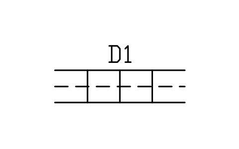 Round duct, double line sembolünün önizlemesi, blok HV_DUCT_ROUND