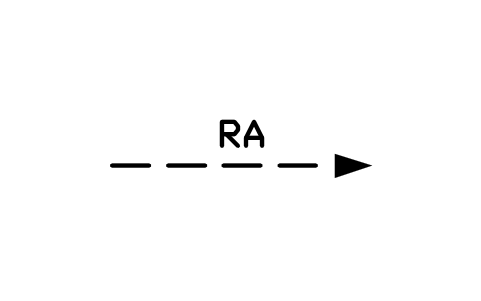 Return air arrow sembolünün önizlemesi, blok HV_FLOW_RETURN