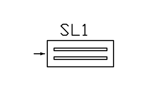 Duct silencer / attenuator sembolünün önizlemesi, blok HV_SILENCER