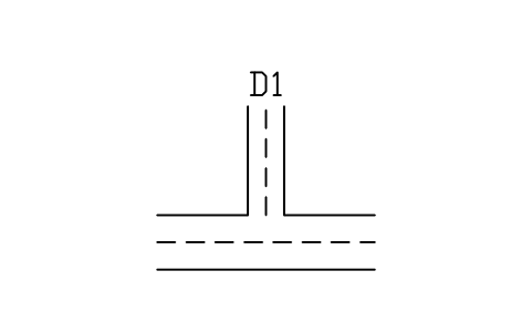 Branch tee, rectangular sembolünün önizlemesi, blok HV_TEE_BRANCH