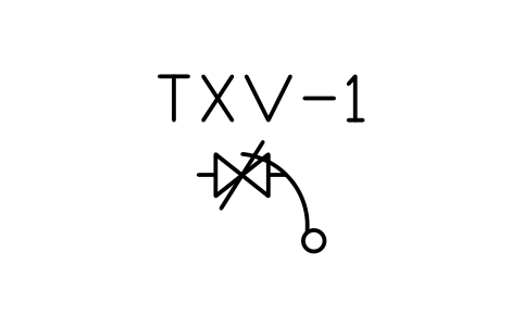 Thermostatic expansion valve sembolünün önizlemesi, blok HV_VALVE_EXPANSION