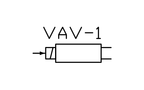 VAV terminal box sembolünün önizlemesi, blok HV_VAV_BOX