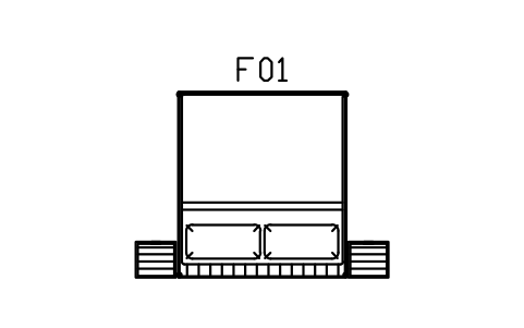 Anteprima del simbolo Letto 1800, comodini a cassetta, blocco IND_BED_SET_1800
