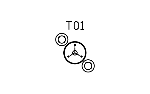 Anteprima del simbolo Tavolo alto, rotondo, 700, due sgabelli, blocco IND_HIGH_RND