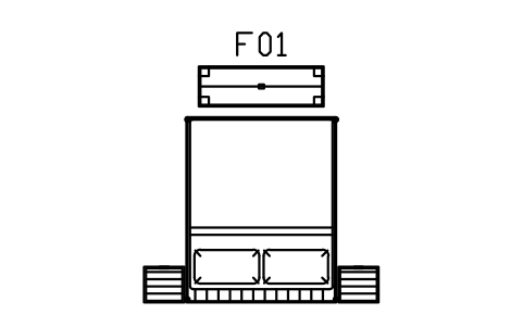 Anteprima del simbolo Set camera, letto in tubo, baule, blocco IND_SET_BEDROOM_1