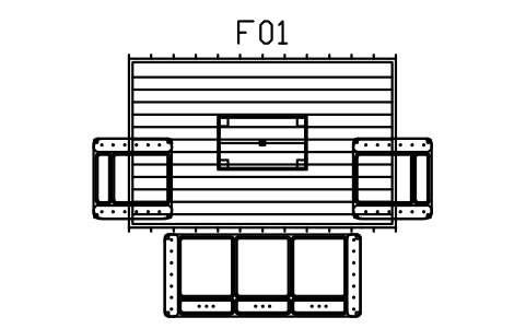Anteprima del simbolo Soggiorno loft, divano, tavolino a baule, blocco IND_SET_LIVING_1