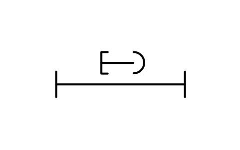 Vorschau des Symbols Trunking, anchored section, Block INS_S00507_TRUNKING_ANCHORED_SECTION