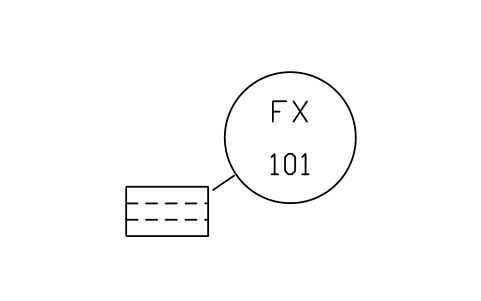 Flow straightener (FX) sembolünün önizlemesi, blok ISA_ACC_STRAIGHTENER
