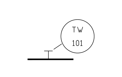 Thermowell, flanged (TW) sembolünün önizlemesi, blok ISA_ACC_THERMOWELL