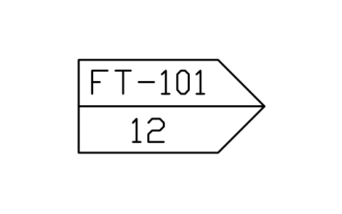 Drawing connector, pointed sembolünün önizlemesi, blok ISA_CONN_SIGNAL_POINTED