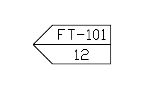 Drawing connector, pointed in sembolünün önizlemesi, blok ISA_CONN_SIGNAL_POINTED_IN