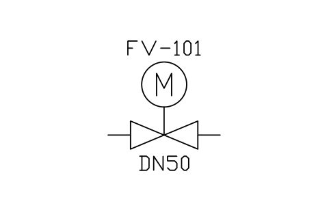 Control valve, motor sembolünün önizlemesi, blok ISA_CV_MOTOR