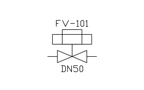 Control valve, rotary piston sembolünün önizlemesi, blok ISA_CV_ROTARY