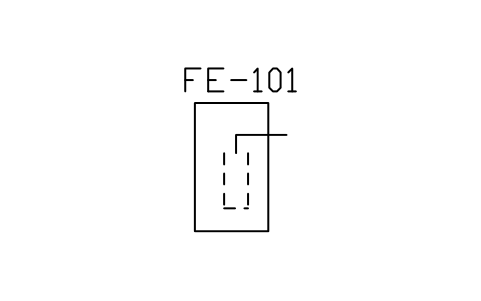 Level displacer in vessel sembolünün önizlemesi, blok ISA_ELEM_DISPLACER