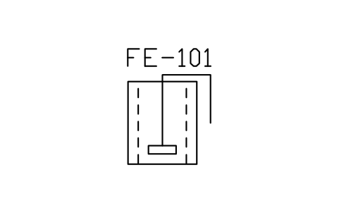 Float with guide wires sembolünün önizlemesi, blok ISA_ELEM_FLOAT_GUIDE