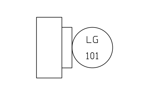 Level gage glass, external sembolünün önizlemesi, blok ISA_GAGE_LEVEL_EXTERNAL