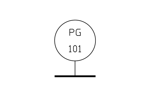 Pressure gage (PG) sembolünün önizlemesi, blok ISA_GAGE_PRESSURE