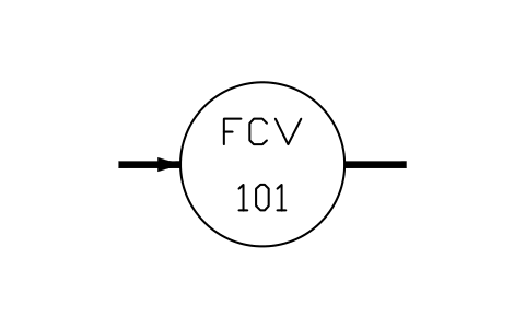 Automatic flow regulator sembolünün önizlemesi, blok ISA_REG_FLOW