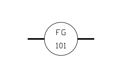 Sight glass, flow (FG) sembolünün önizlemesi, blok ISA_SIGHT_GLASS