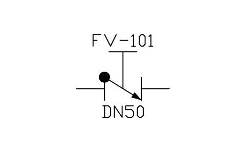 Stop check valve sembolünün önizlemesi, blok ISA_VALVE_CHECK_STOP