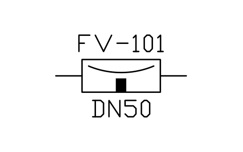 Diaphragm valve sembolünün önizlemesi, blok ISA_VALVE_DIAPHRAGM_A
