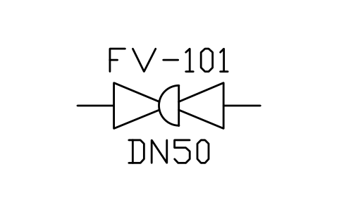 Eccentric rotary disc valve sembolünün önizlemesi, blok ISA_VALVE_ECCENTRIC