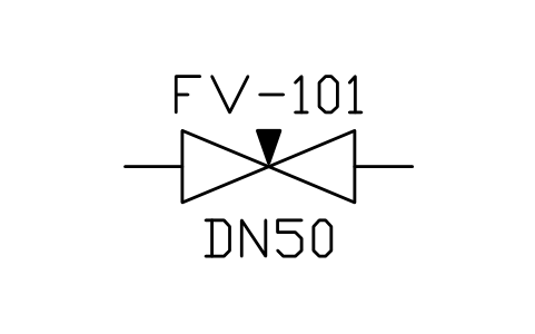 Needle valve sembolünün önizlemesi, blok ISA_VALVE_NEEDLE