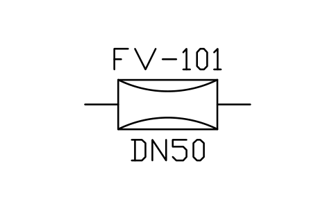 Pinch valve sembolünün önizlemesi, blok ISA_VALVE_PINCH