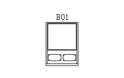 Preview of the Platform bed, double, 1400 symbol, block JPN_PLATFORM_1400