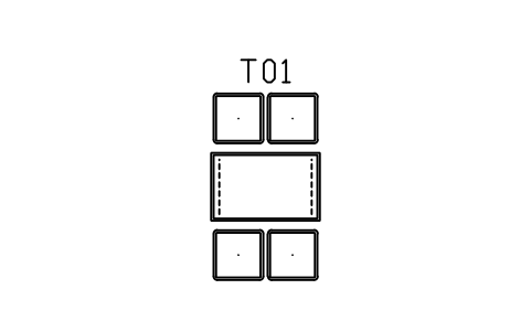 Preview of the Low table 1200, four cushions symbol, block JPN_TABLE_SET_4