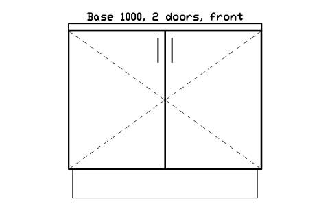 シンボル Base 1000, 2 doors, front のプレビュー（ブロック KBC_BASE_1000_D2）