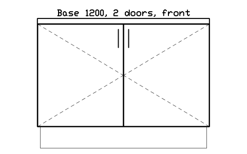 シンボル Base 1200, 2 doors, front のプレビュー（ブロック KBC_BASE_1200_D2）