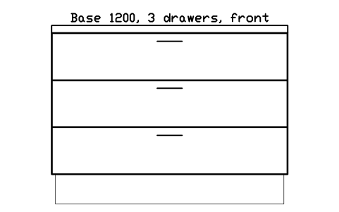 シンボル Base 1200, 3 drawers, front のプレビュー（ブロック KBC_BASE_1200_DR3）