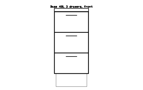 シンボル Base 400, 3 drawers, front のプレビュー（ブロック KBC_BASE_400_DR3）