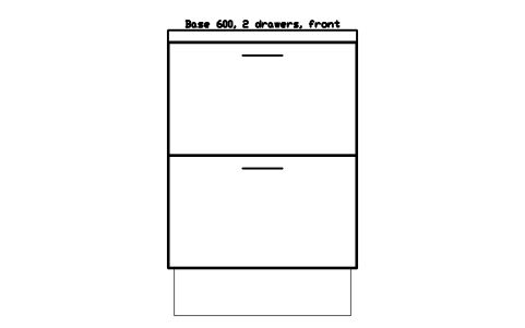 シンボル Base 600, 2 drawers, front のプレビュー（ブロック KBC_BASE_600_DR2）