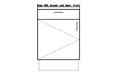 シンボル Base 600, drawer and door, front のプレビュー（ブロック KBC_BASE_600_DRD）
