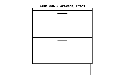シンボル Base 800, 2 drawers, front のプレビュー（ブロック KBC_BASE_800_DR2）