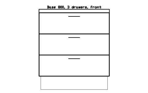 シンボル Base 800, 3 drawers, front のプレビュー（ブロック KBC_BASE_800_DR3）