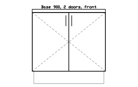 シンボル Base 900, 2 doors, front のプレビュー（ブロック KBC_BASE_900_D2）