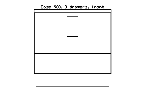 シンボル Base 900, 3 drawers, front のプレビュー（ブロック KBC_BASE_900_DR3）