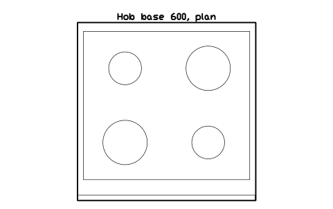 シンボル Hob base 600, plan のプレビュー（ブロック KBC_BASE_HOB_600_PLAN）