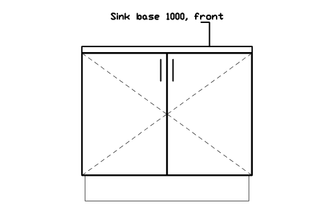 シンボル Sink base 1000, front のプレビュー（ブロック KBC_BASE_SINK_1000_F）