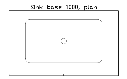 シンボル Sink base 1000, plan のプレビュー（ブロック KBC_BASE_SINK_1000_PLAN）
