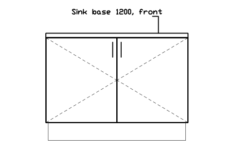 シンボル Sink base 1200, front のプレビュー（ブロック KBC_BASE_SINK_1200_F）
