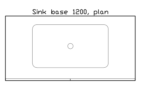 シンボル Sink base 1200, plan のプレビュー（ブロック KBC_BASE_SINK_1200_PLAN）