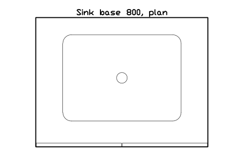 シンボル Sink base 800, plan のプレビュー（ブロック KBC_BASE_SINK_800_PLAN）