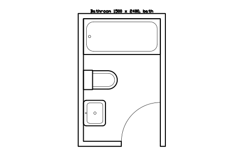 シンボル Bathroom 1500 x 2400, bath のプレビュー（ブロック KBC_BATHROOM_1500X2400）