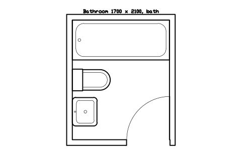シンボル Bathroom 1700 x 2100, bath のプレビュー（ブロック KBC_BATHROOM_1700X2100）